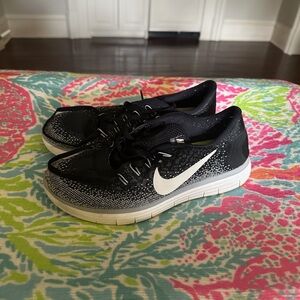 Nike Black and Lime Green Athletic Sneaker